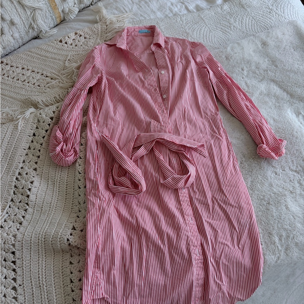 J. McLaughlin Red and White Striped Top